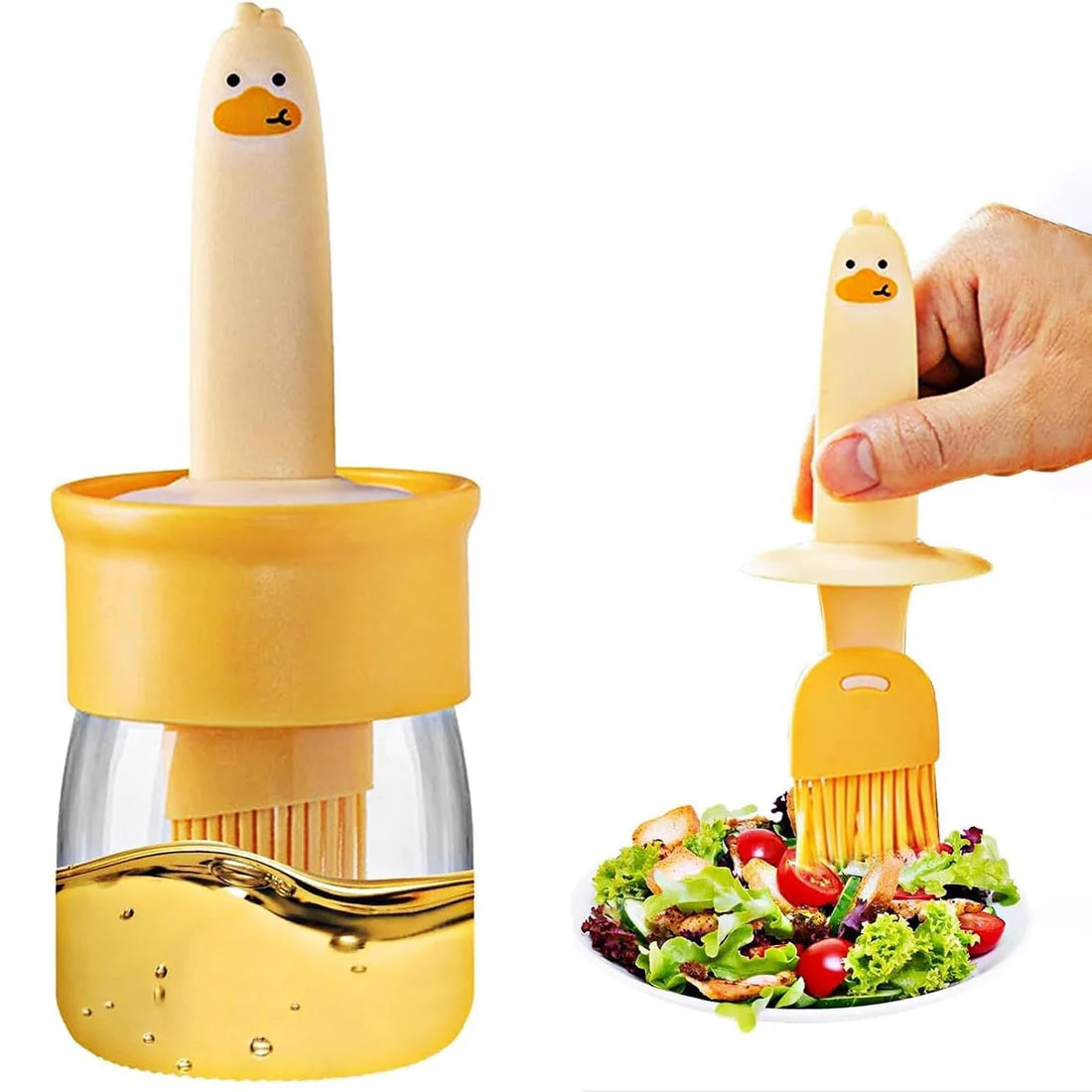 2-in-1 Oil Dispenser Bottle with Silicone Basting Brush