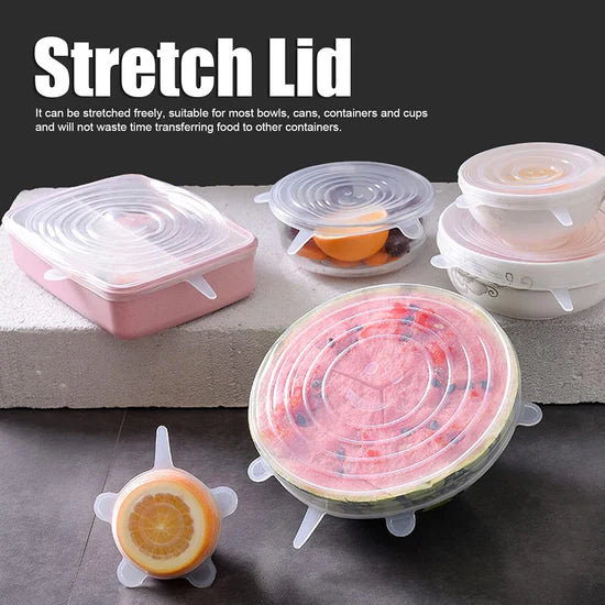 Premium Silicone Food Cover Stretch Lids – Set of 6 | Airtight, Reusable & BPA-Free