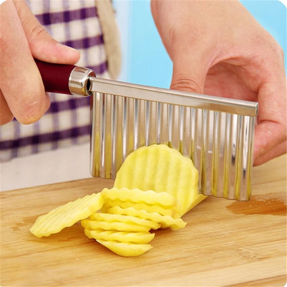 Stainless Steel Crinkle Cutter Knife for Salad & Vegetables