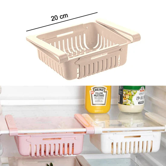 Fridge Organizer Drawer – Adjustable Storage Basket (Set of 4)