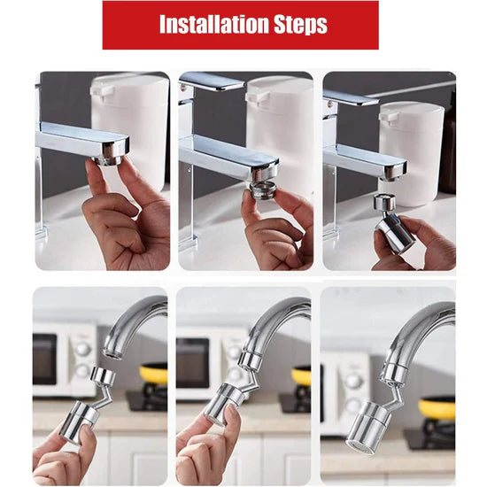 Splash Filter Faucet Sprayer for Kitchen & Bathroom – 360° Rotating Tap Nozzle