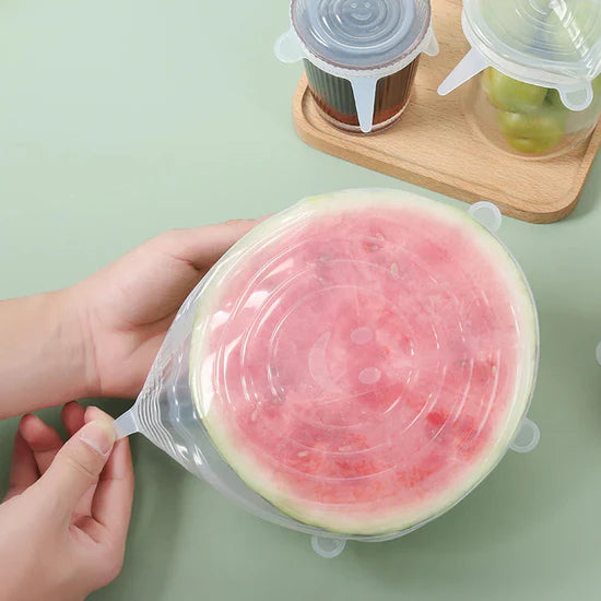 Premium Silicone Food Cover Stretch Lids – Set of 6 | Airtight, Reusable & BPA-Free