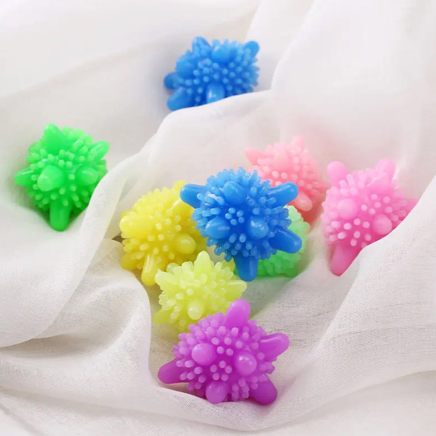 Soft Star Laundry Dryer Balls – Washing Machine & Dryer Fabric Softener (10 Pcs, Multi-Color)