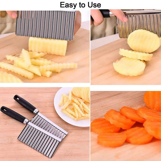 Stainless Steel Crinkle Cutter Knife for Salad & Vegetables