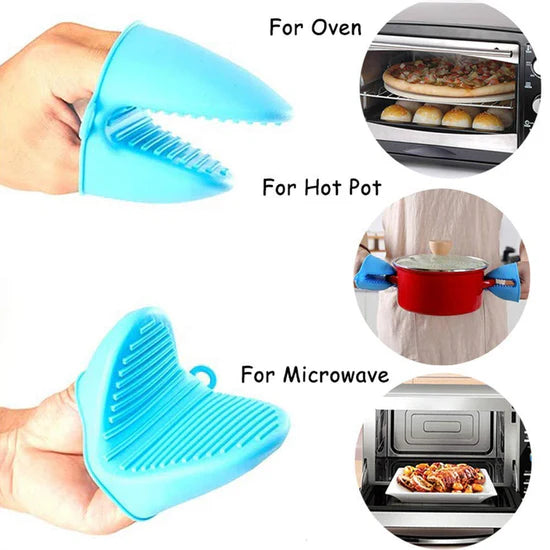 Silicone Heat-Resistant Potholder – Protective Mini Mitts for Cooking & Baking