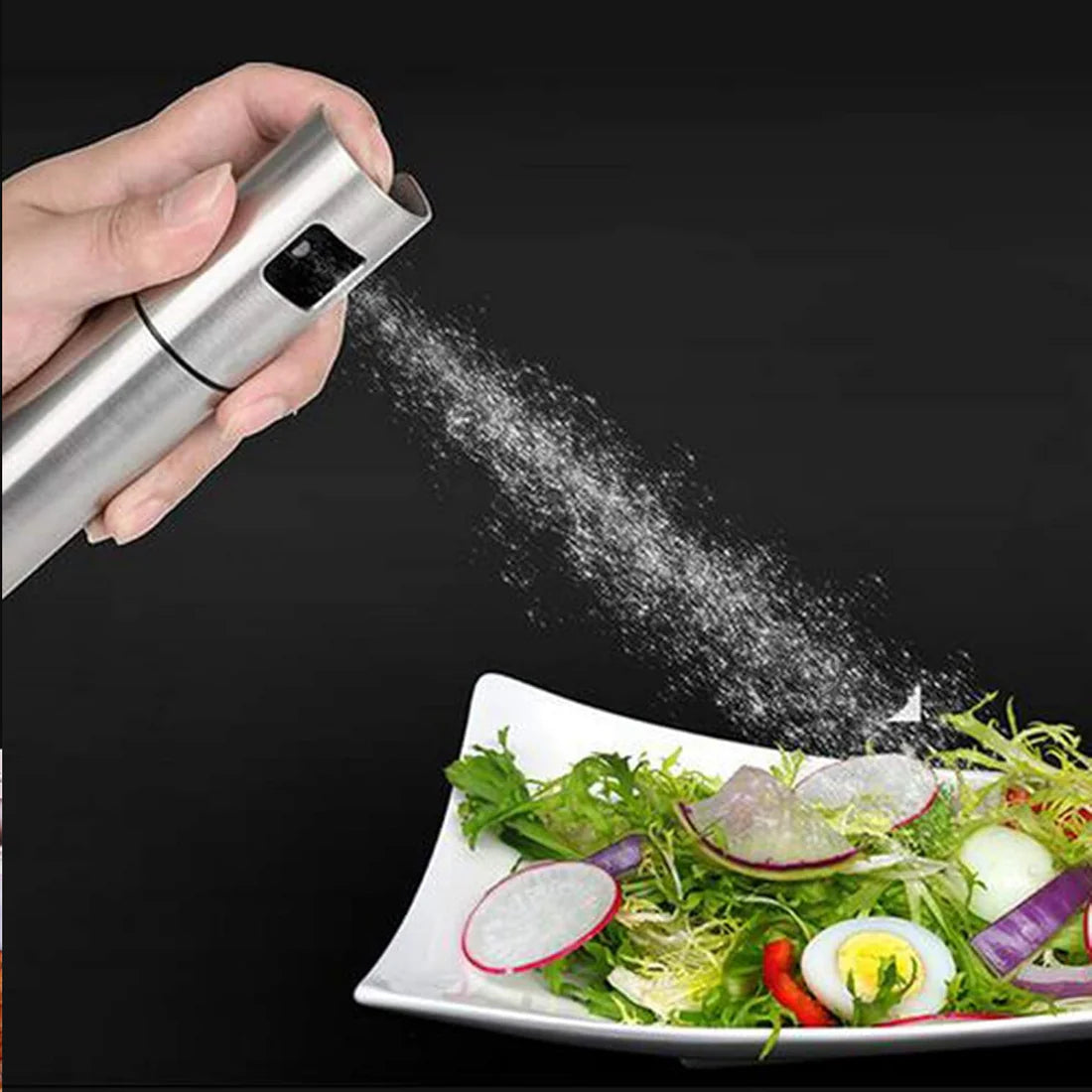 Food-Grade Stainless Steel & Glass Oil Spray Bottle (100ML) | Precision Mist for Healthy Cooking