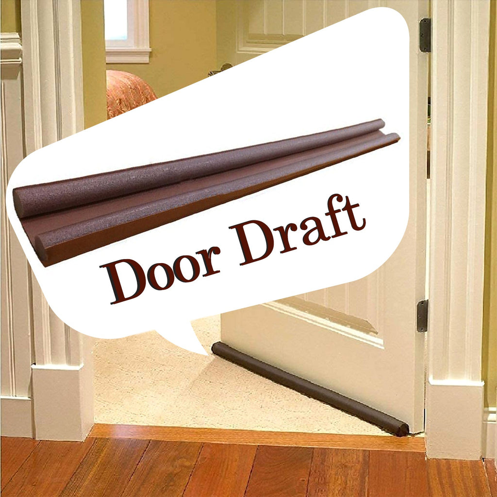 Twin Door Draft Stopper / Guard Protector for Doors and Windows – Noise & Dust Blocker