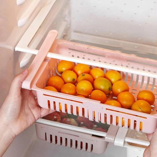 Fridge Organizer Drawer – Adjustable Storage Basket (Set of 4)