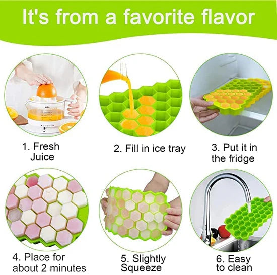 Flexible Silicone Ice Cube Tray – 37 Small Cubes | Food-Grade, Non-Stick & Easy Release