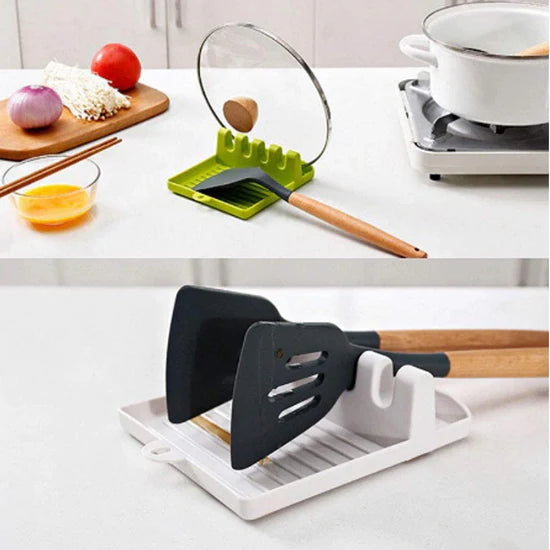 Multi-Functional Silicone Spatula & Utensil Holder | Heat-Resistant Spoon Rest with 4 Slots