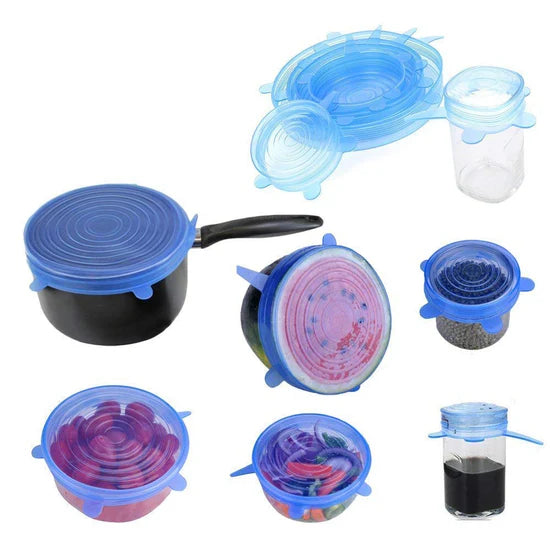 Premium Silicone Food Cover Stretch Lids – Set of 6 | Airtight, Reusable & BPA-Free