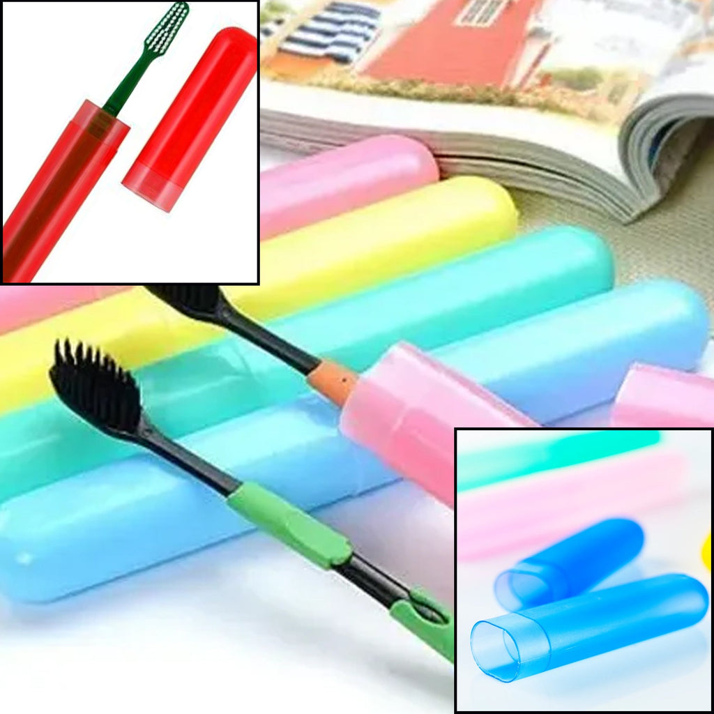 4pc Plastic Toothbrush Cover – Anti-Bacterial Travel Toothbrush Case & Holder