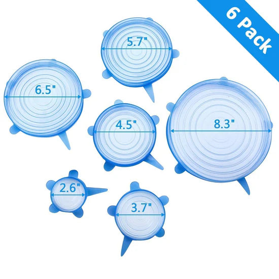 Premium Silicone Food Cover Stretch Lids – Set of 6 | Airtight, Reusable & BPA-Free