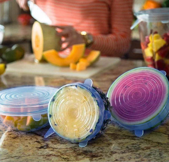 Premium Silicone Food Cover Stretch Lids – Set of 6 | Airtight, Reusable & BPA-Free